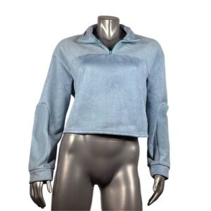 reel life | Blue super soft Crop Quarter Zip Sweatshirt Pullover